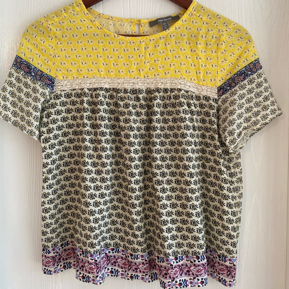 Blue Tassel Blouse